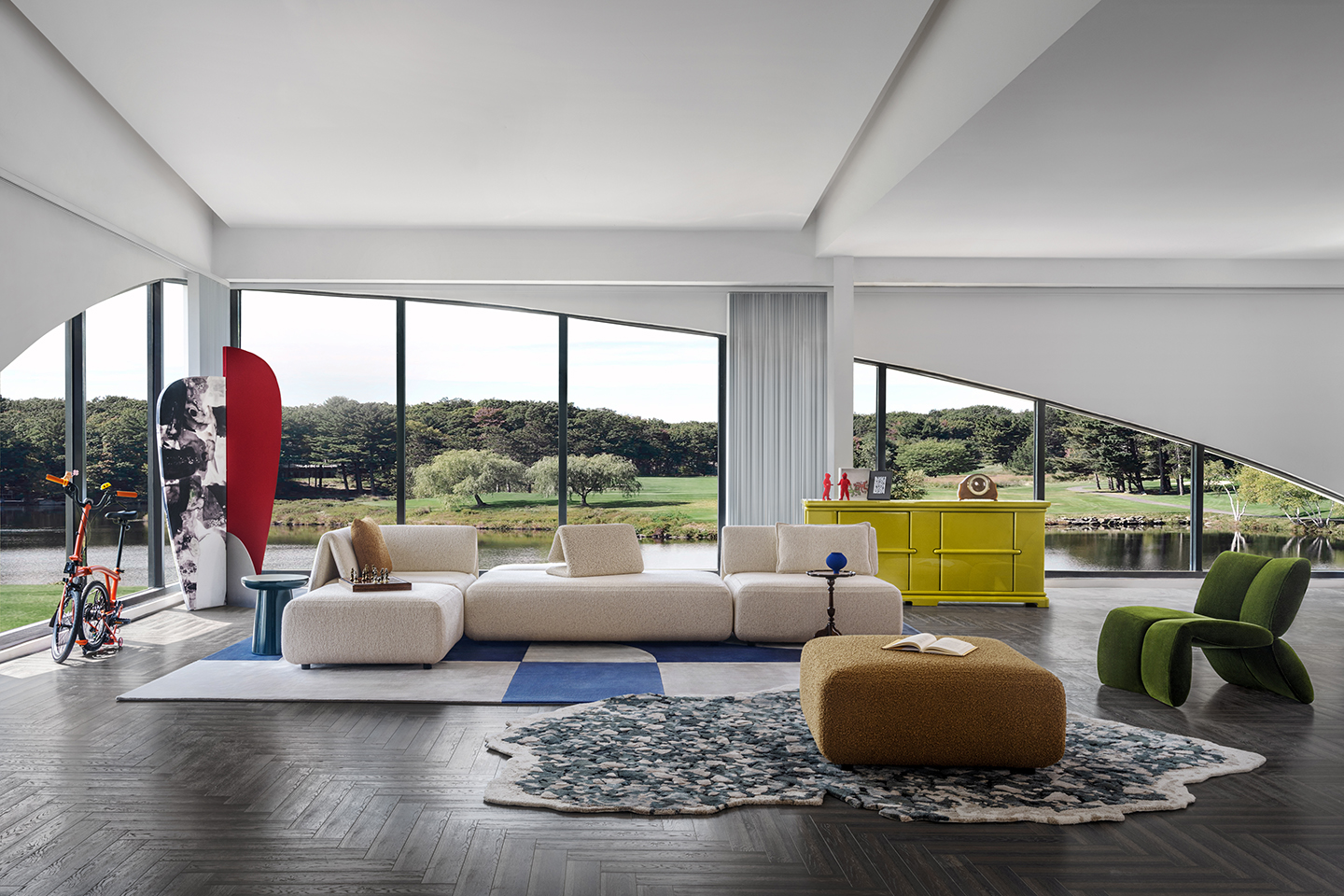 Original living room layout with old sofa
